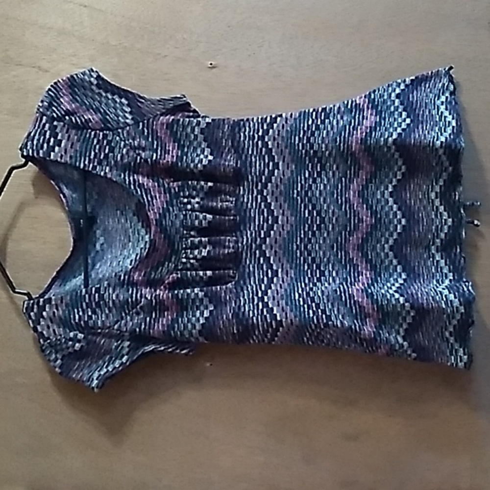 IZ Byer Purple Zig Zag Blouse